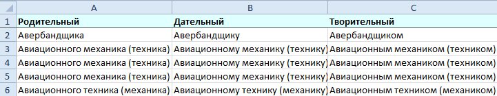 Пример результата работы программы